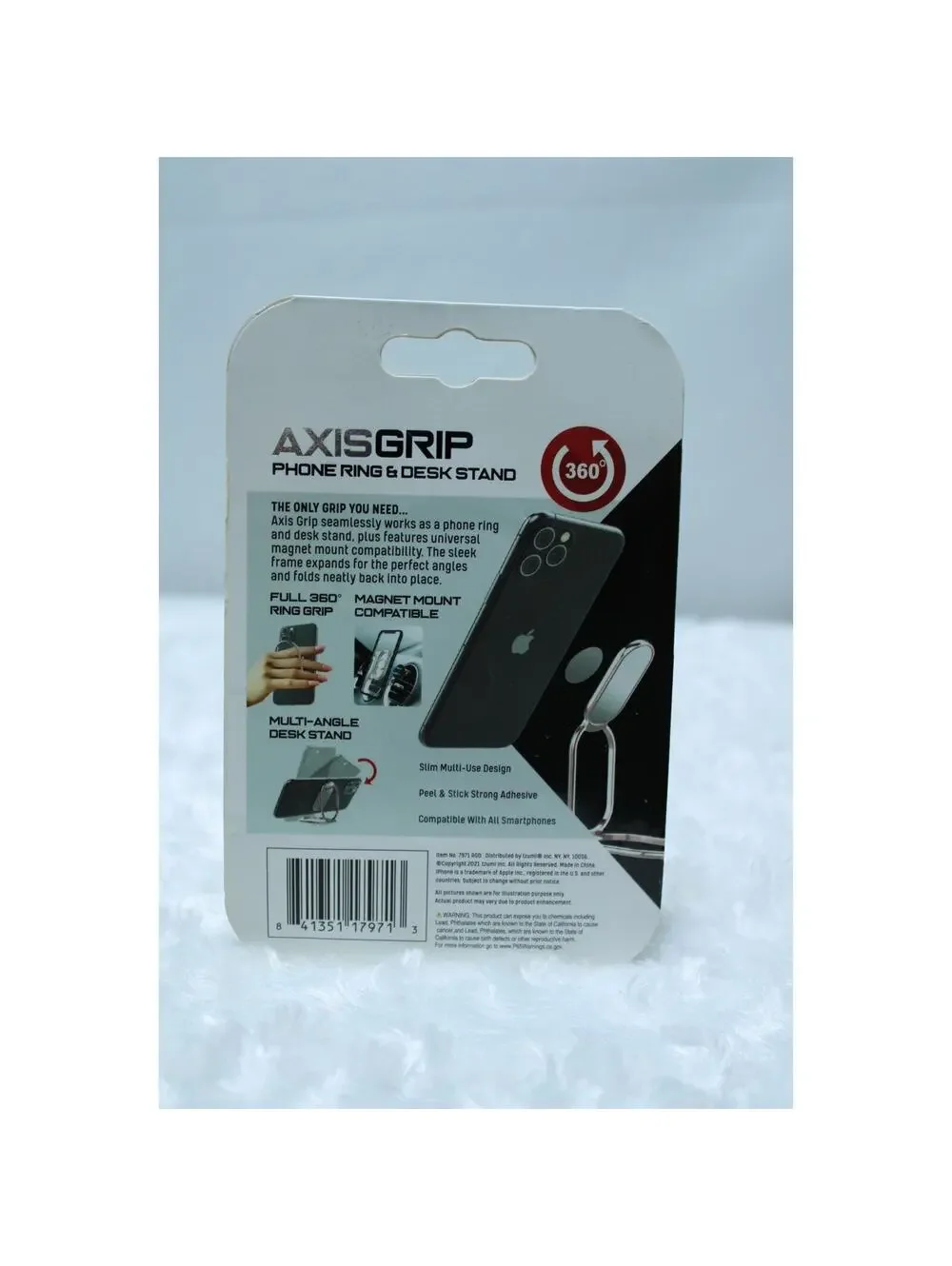 AXISGRIP Phone Ring & Desk Stand 360° Cell Phone Mount Magnet Compatible